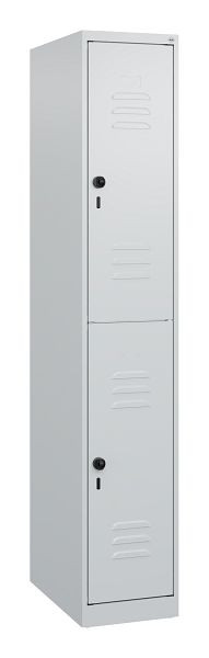 C+P Doppelstöckiger Spind Classic PLUS, 1700x300x500mm, 7035/7035, Drehriegel, 0803007-10 S10008