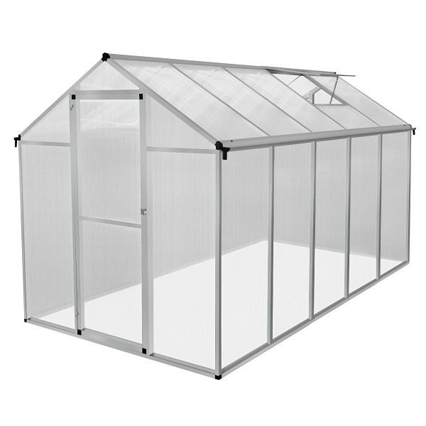 Monster Gewächshaus 1,8m x 3m Treibhaus Polycarbonat Pflanzenhaus Garten Gartenhaus, 210621