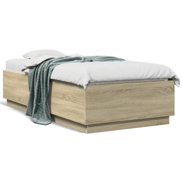vidaXL Bettgestell Sonoma-Eiche 75x190 cm Holzwerkstoff, 3209760