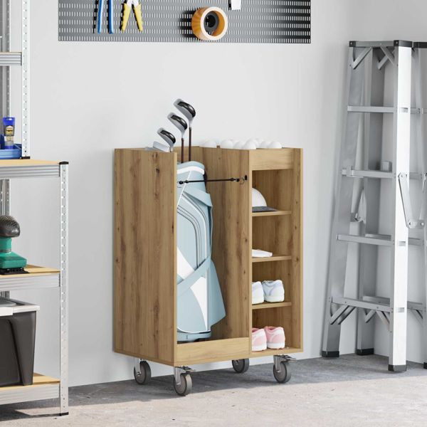 vidaXL Golf Schrank Mit Rad Uni Artisan-Eiche 65 x 45 x 98 cm, 899454
