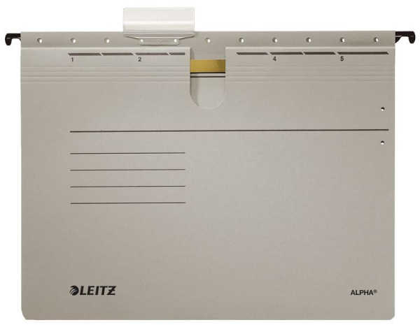 LEITZ 1984 Hängehefter ALPHA®, kfm. Heftung, Pendarec-Karton, grau, 1984-00-85