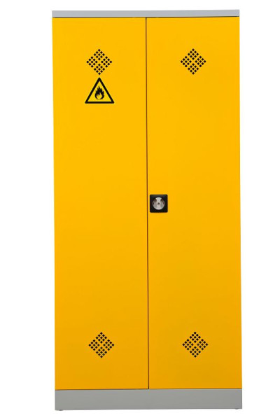 Gürkan Gefahrstoffschrank, 42 x 92 x 195 cm, Lichtgrau, Rapsgelb, CSC.1992, 111087