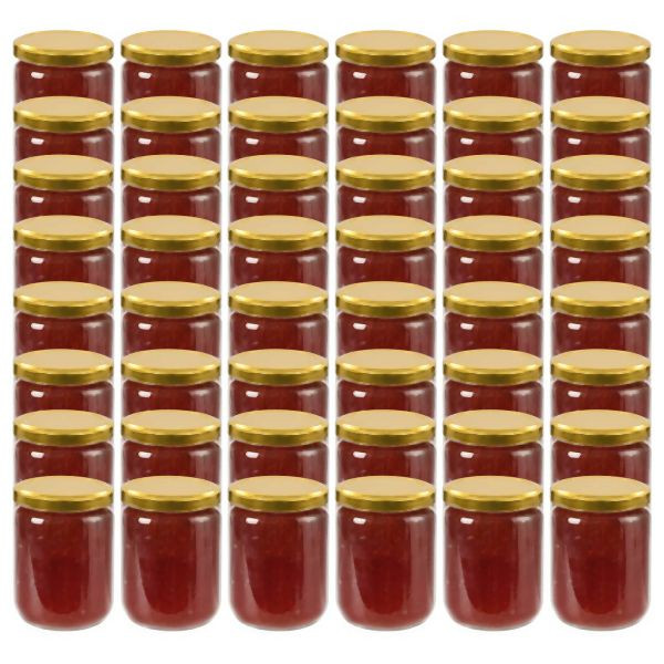 vidaXL Marmeladengläser mit Goldenem Deckel 48 Stk. 230 ml, 50802
