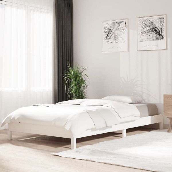 vidaXL Stapelbett Weiß 90x190 cm Massivholz Kiefer, 820403