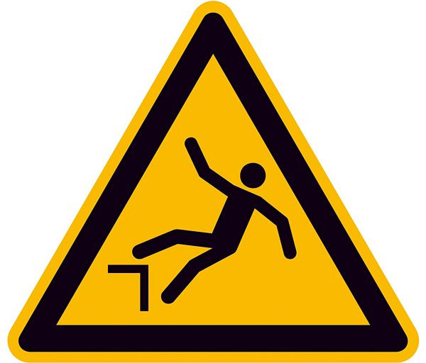 SafetyMarking Warnschild, Warnung vor Absturzgefahr, Länge 20 cm, Folie, selbstklebend, 21.A8187