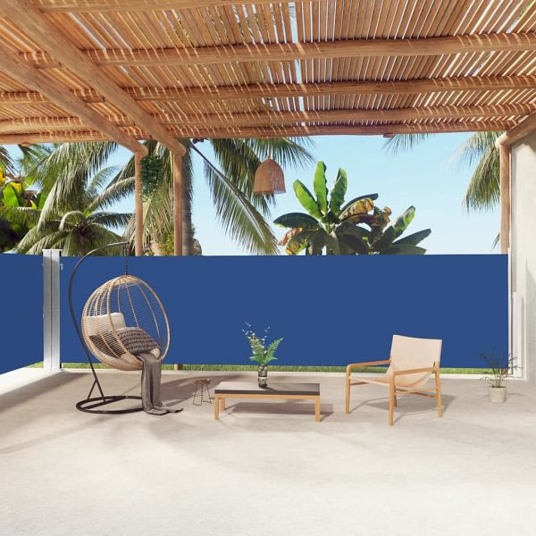 vidaXL Seitenmarkise Ausziehbar Blau 160x1000 cm, 318034