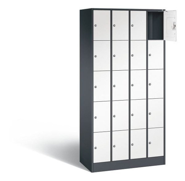 C+P Schließfachschrank Serie 8070, H1950xB900xT480mm, Farbe: Schwarzgrau / Verkehrsweiß, 80700-40 S10412