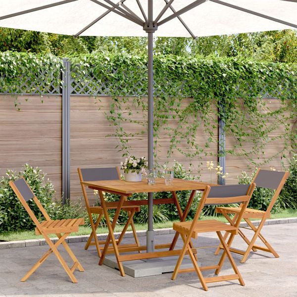 vidaXL 5-tlg. Garten-Essgruppe Stoff und Massivholz Anthrazit, 3281785