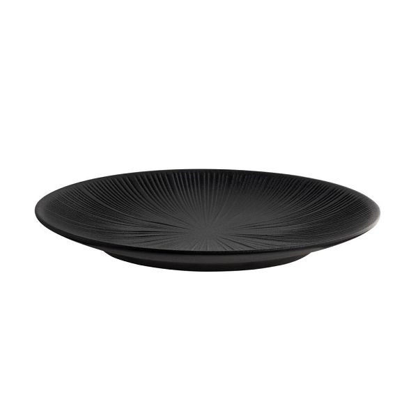 APS Teller NERO - Melamin, Ø 29 cm, Höhe 3 cm, schwarz, stapelbar, spülmaschinengeeignet, 85285