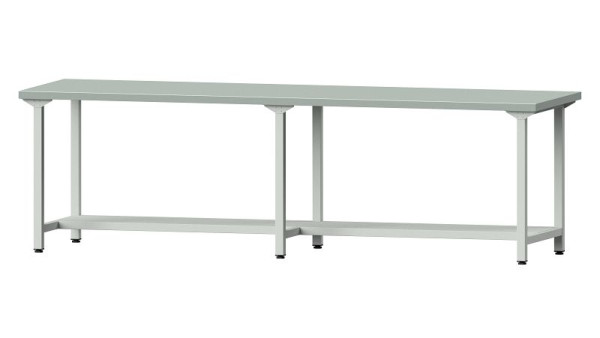 ANKE Werkbänke Arbeitstisch, Modell 191, 2800 x 800 x 840 mm, RAL 7035, ZBP 40 mm, 401.460