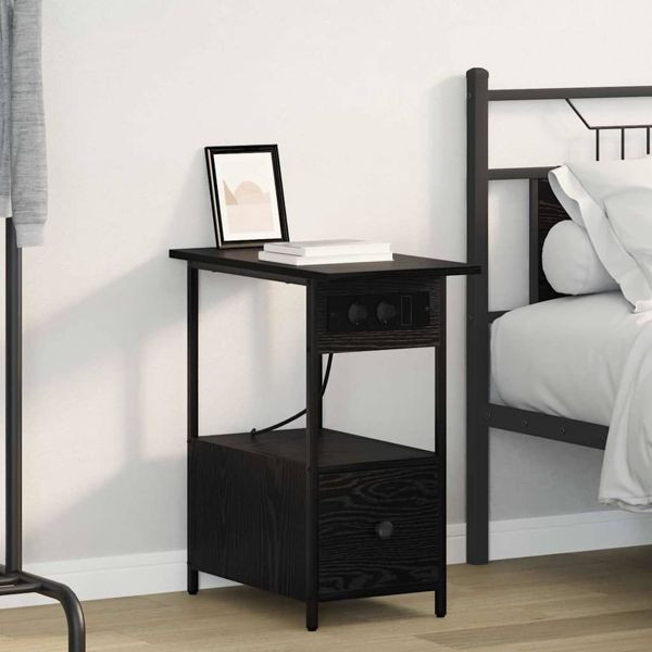 vidaXL Nachttisch Schwarze Eiche 60 x 30 x 61 cm Holzwerkstoff, 859595
