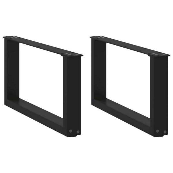 vidaXL Couchtischbeine U-Form 2 Stück Schwarz 60x(30-31) cm Stahl, 4013140