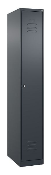 C+P Umkleidespind Classic PLUS mit Mitteltrennwand, 1850x300x500mm, 7016/7016, Zylinderschloss, 080000-10F S10020