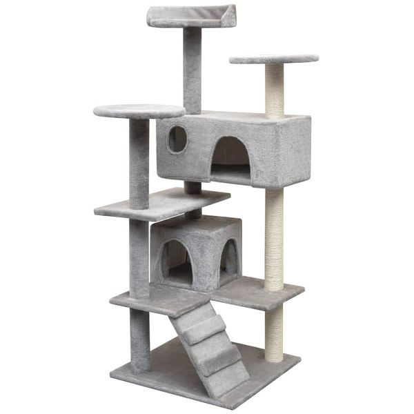 vidaXL Katzen-Kratzbaum Sisal 125 cm Grau, Material: Polyester: 100%, 170475