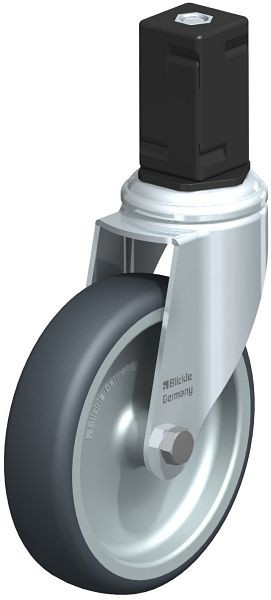Blickle LKRA-TPA 126G-11-EV17 Apparate-Lenkrolle mit Expander, Thermoplastisches Gummi-Elastomer, Grau, 847901