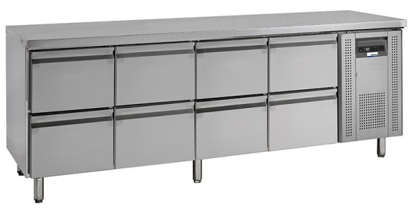 NordCap COOL-LINE Kühltisch KTM 4 - 8Z GN 1/1, mit 8 Zügen, Korpushöhe: 700 mm, Tiefe: 700 mm, 435106380