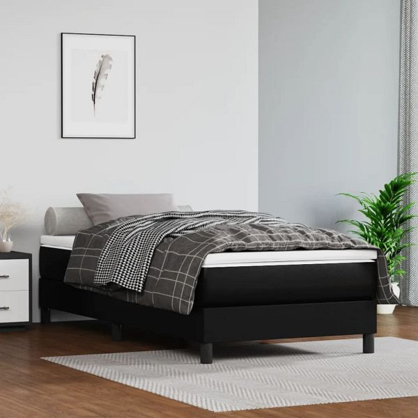 vidaXL Taschenfederkernmatratze Schwarz 80x200x20 cm Kunstleder, 347682