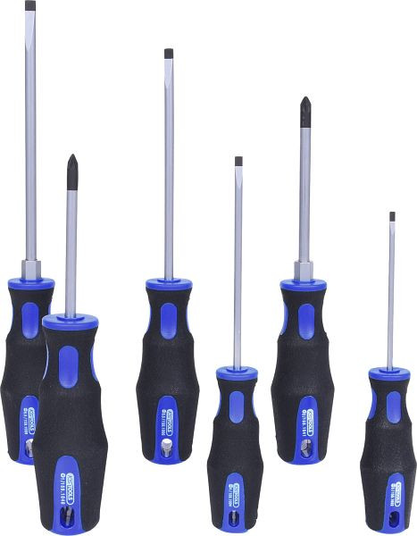 KS Tools ERGOTORQUEplus Schraubendreher-Satz, 6-teilig Schlitz, PZ, 159.0020