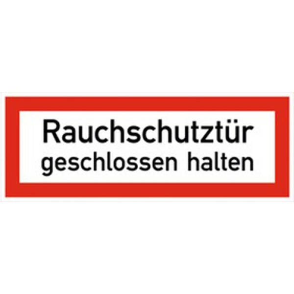 Stein HGS Hinweisschild, Rauchschutztür geschlossen halten, 210 x 74 mm, 21.2861