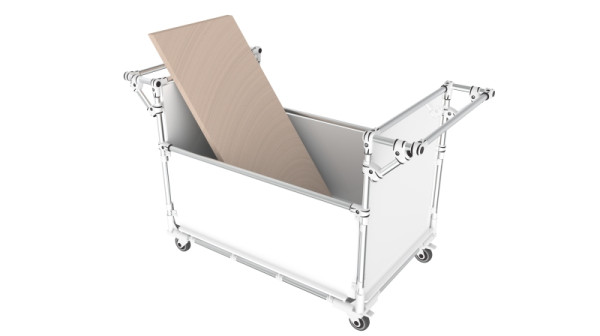 TRILOGIQ Schüttgut-Trolley, 1240 x 840 x 1220 mm, Max. Gesamtlast 450 Kg, 83-1