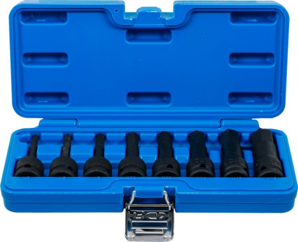 BGS Kraft-Bit-Einsatz-Satz, Antrieb Innenvierkant 12,5 mm (1/2"), Innensechskant 5 - 19 mm, 8-teilig, 5481