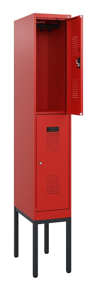 C+P Doppelstock-Spind Evolo PLUS, Gestell, 2 Fächer, 1950x300x500mm, 3020/3020, Zylinderschloss, 0493305-10 S10076