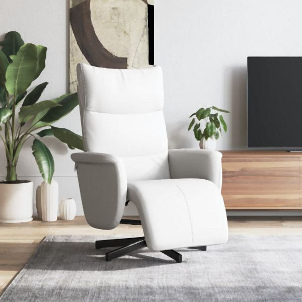 vidaXL Relaxsessel mit Fußteil Weiß Kunstleder, 356590, 8721012043725