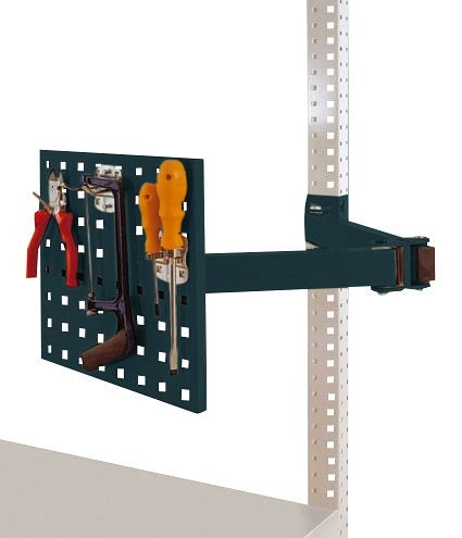 Manuflex Werkzeugträgerplatte für UNIVERSAL und PROFI, BxH 305 x 305 mm, mit Doppelgelenk-Schwenkausleger, Anthrazit, ZB3567.7016