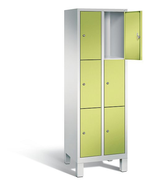 C+P Schließfachschrank Evolo, H1850xB610xT500mm, Farbe: Lichtgrau / Viridingrün, 48010-203 S10061