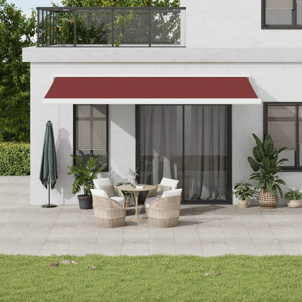 vidaXL Markise Manuell Weinrot 500x300 cm, 3215317, 8721012416215