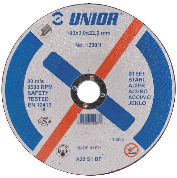 Unior Gerade Trennscheibe für Stahl, 230x3,0x22 mm, 610487