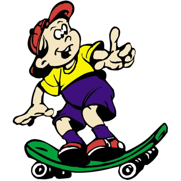 Stein HGS Hartschaum-Schild Kinderfigur mit Skateboard, mehrfarbig, 14827