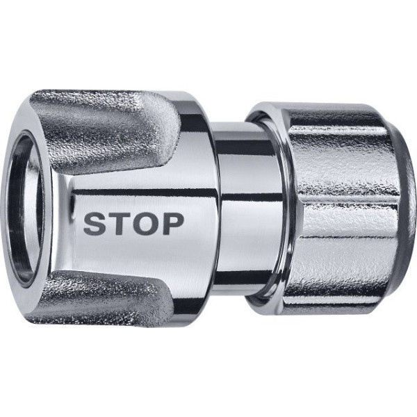 GEKA plus Schlauchstück Stecksystem 1/2"-13mm Messing Chrom mit Wasserstopp, VE: 5 Stück, 46.0841.8
