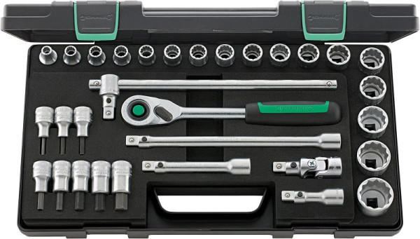 STAHLWILLE Steckschlüssel-Garnitur Nr.50/54/25/6QR 12,5 mm (1/2") 31-teilig, 96031440