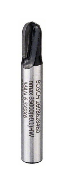 Bosch Hohlkehlfräser, 6 mm, R1 3,2 mm, D 6,4 mm, L 9,2 mm, G 40 mm, 2608628460
