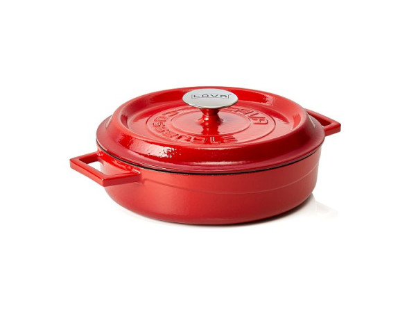 WAS Bräter Durchmesser oben 25 cm, Höhe 6,5 cm, rot, 363500024