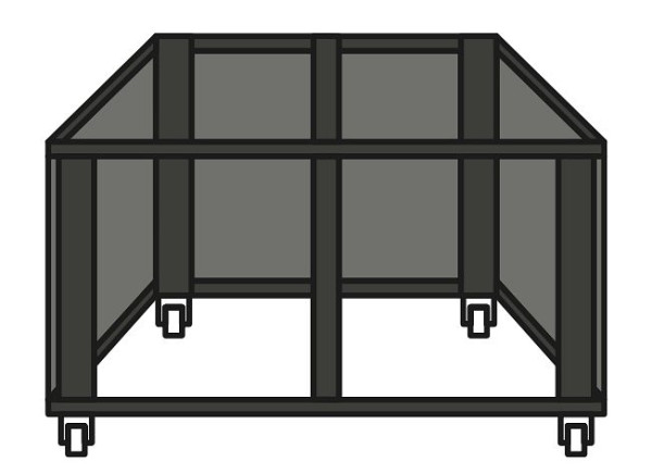 MORETTI Untergestell S/80 für S125E, für max. 36 Backbleche 600 x 400mm, ohne Backblechtragschienen (max. 12 Paar möglich), mit Rädern, 493400125125