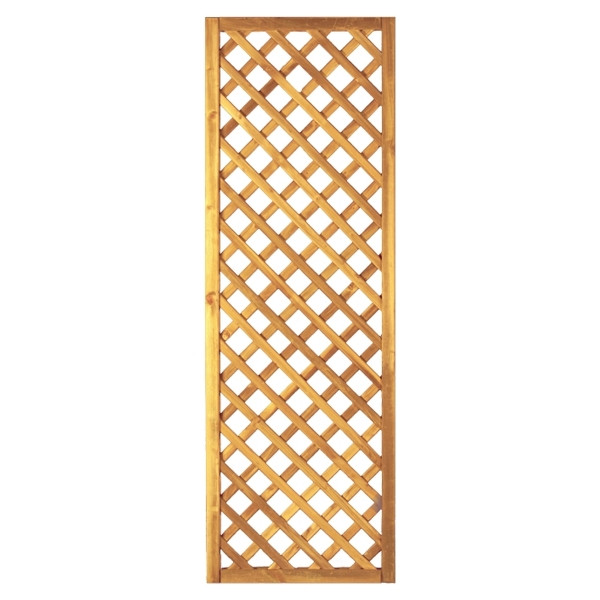 T&J Diagonal-Rankzaun 60 x 180 cm, MW 6 x 6 cm, Rahmen 45/45 mm, kdi grün, Leisten 12 x 30 mm, genagelt, 11614