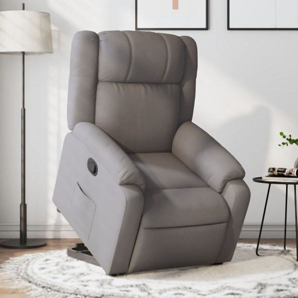 vidaXL Relaxsessel mit Aufstehhilfe Taupe Stoff, 3205210