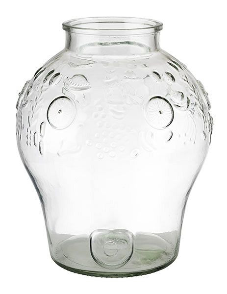 APS Glas mit Deckel, Ø 25 cm, Höhe: 42 cm, 10,5 Liter, Behälter aus Glas, Dichtung aus Polyethylen zu Getränkespender -FRUITS-, 10417