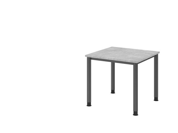 Hammerbacher Schreibtisch HS08, 80 x 80 cm, Platte: Beton, 25 mm dick, 4-Fuß-Gestell in Graphit, Arbeitshöhe 68,5-81cm, VHS08/M/G