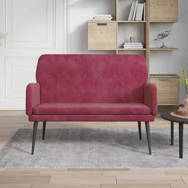 vidaXL Sitzbank Weinrot 108x79x79 cm Samt, 351418, 8720845676247
