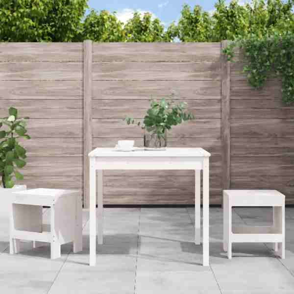 vidaXL 3-tlg. Garten-Bistro-Set Weiß Massivholz Kiefer, 3157704