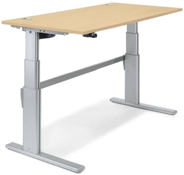 Deskin Sitz-/Stehtisch Comfort MULTI M, Ahorndekor, B 1200 x T 800 x H 655-1305 mm, 264582