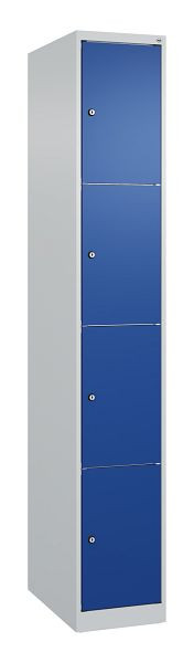 C+P Schließfachschrank Classic PLUS, 1850x300x500mm, 7035/5010, mit 4 Fächern, 080000-104 S10003