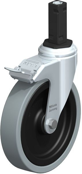 Blickle LKRA-VPA 150K-11-FI-EV13 Apparate-Lenkrolle mit Expander & Feststeller, Vollgummi, Grau, 848469