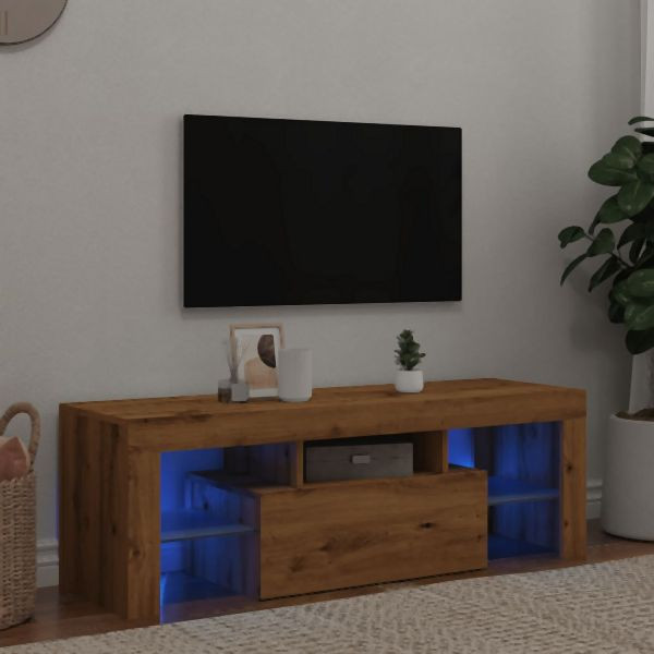 vidaXL TV-Schrank mit LED Artisan-Eiche 120x36,5x40 cm Holzwerkstoff, 856302
