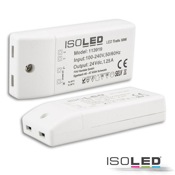 ISOLED LED Trafo 24V/DC, 0-30W, kompakt, SELV, 113919
