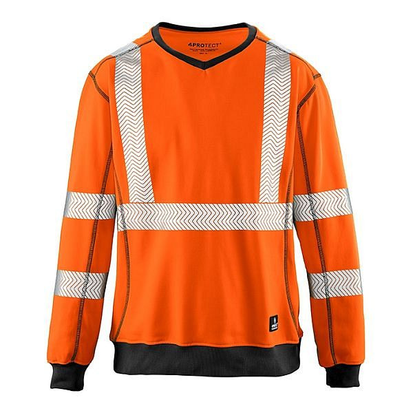 4PROTECT Warnschutz-Sweatshirt COLUMBUS, Farbe: leuchtorange, Größe: L, 3440-L
