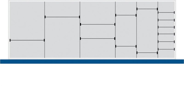 bott cubio Sortiment mit 19 Trennwänden 5 x Trennwand/14 x Steckwand BxTxH: 1300 x 650 x 52 mm, verzinkt, 43020695.51